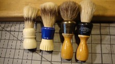 Vintage shave brushes lot of 4 -BarberShop Austria 2 Made rite USA