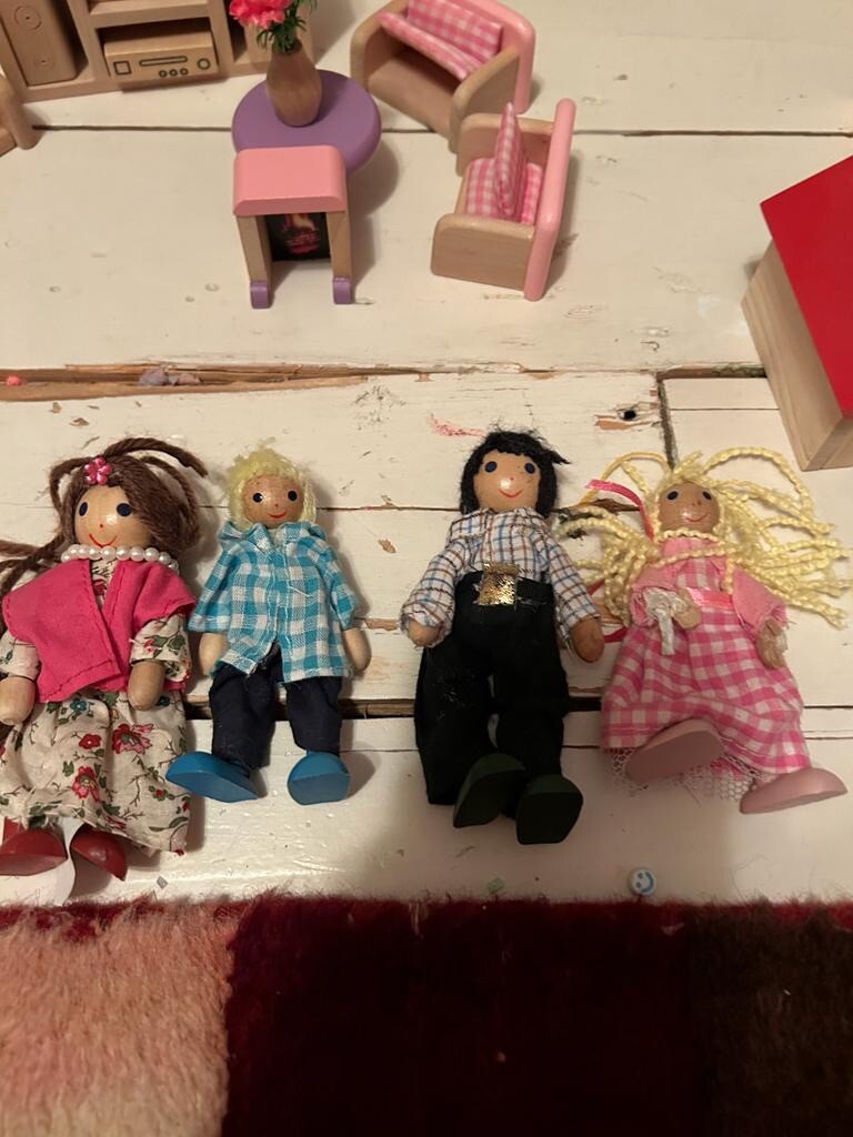 wooden dolls house used + Furniture And Dolls eBay