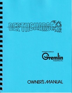 GREMLIN DEPTHCHARGE VIDEO ARCADE GAME SERVICE MANUAL DEPTH CHARGE - NEW!