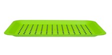 1x Non-Slip Top Bottom Plastic Serving Tray Grip Rubber Surface 33 x 23cm Green
