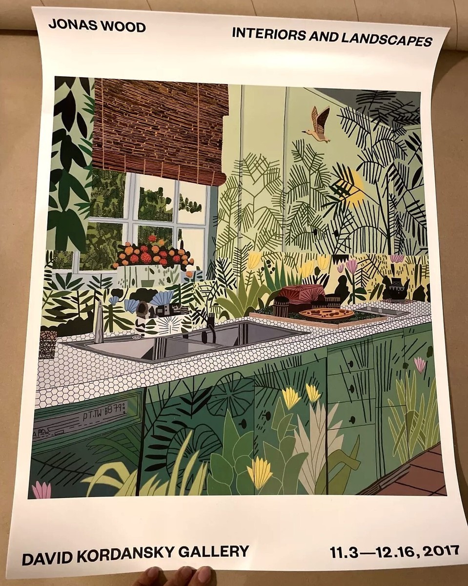 JONAS WOOD 'Jungle Kitchen' 2017 Exhibition Poster Interiors