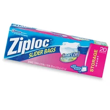 12 PAK Ziploc; 20 Count; QT; Slider Storage Bag; Can Be Used For Lunch; Trave...