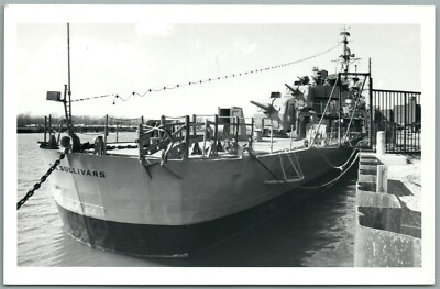 MILITARY SHIP USS SULLIVANS VINTAGE REAL PHOTO POSTCARD RPPC