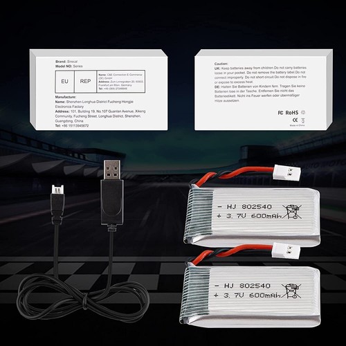 6X 3.7V 600mAh 25C Lipo battery XH2.54 Plug USB Charger For RC Quadcopter Drone - Picture 11 of 15