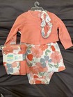 NWT! Carters 5 Piece Set 3-6 Months Pants Top Bodysuit  Floral Pink Headband — photo 2