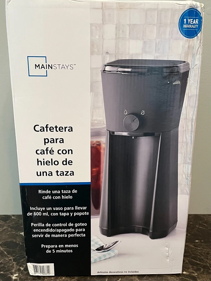Mainstays MS54100125661 Single Serve Iced Coffee Maker w/ Tumbler, Lid, & Straw - Image 4 of 4