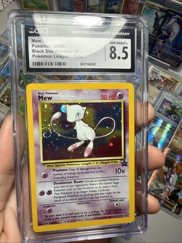 Mew Holo Black Star Promo 2000 Pokemon League CGC 8.5 - MASSIVE SWIRL