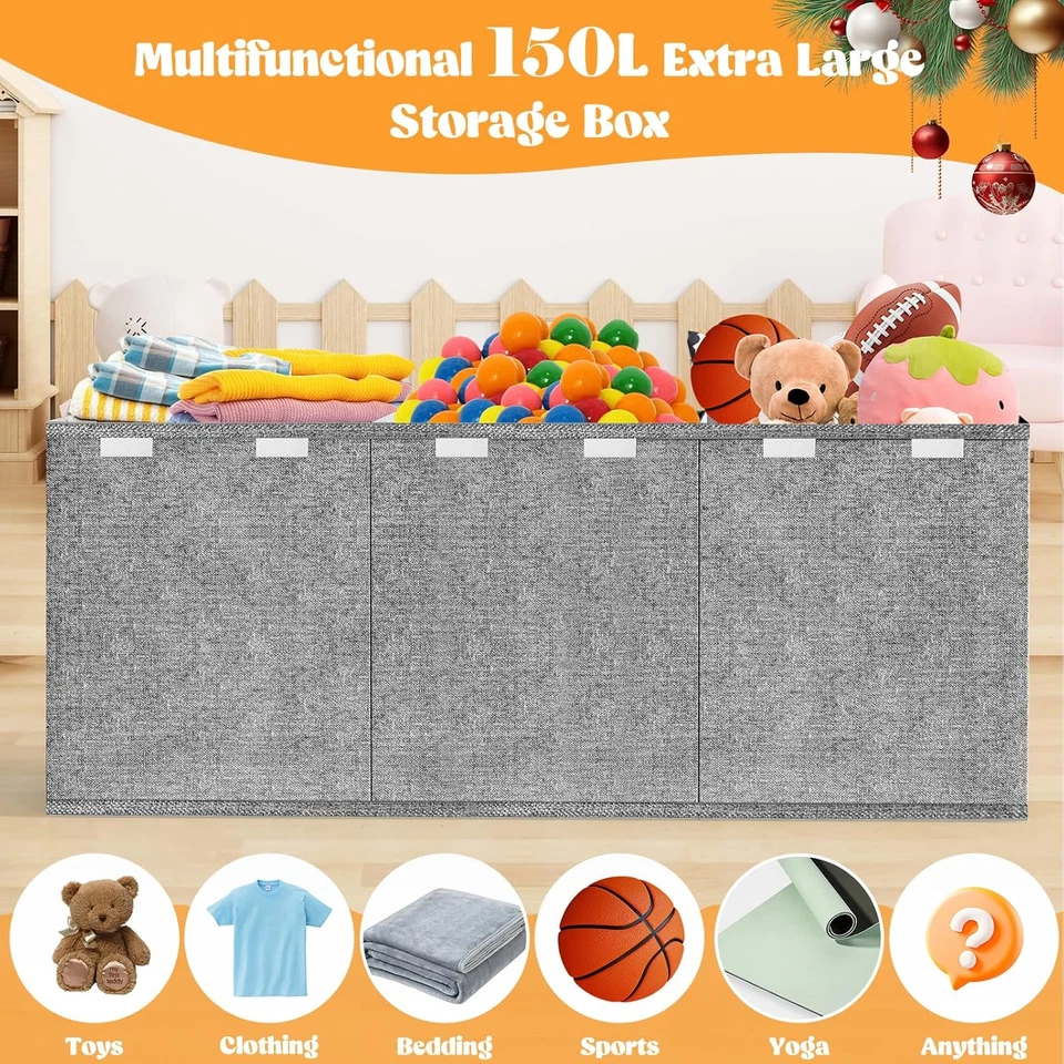 Extra Large Toy Box, Toys Chest for Toddlers with Lids, Collapsible Toy Storage  - Image 4 of 4