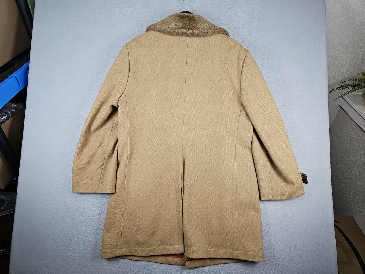 Vintage 70's Richman Brothers Brown Polyester Men's 38 REG Long Coat Jacket