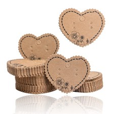 200Pack Heart Shape Earring Display Cards Earring Display Cards Sets Earring ...