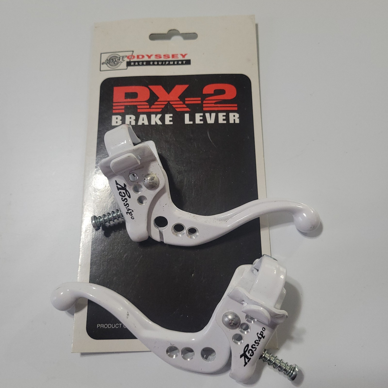 old school NOS white Odyssey RX2 RX-2 brake levers bmx freestyle bike