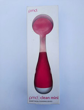 PMD Clean Mini Electric Facial Brush, Pink Silicone, Waterproof Ergonomic