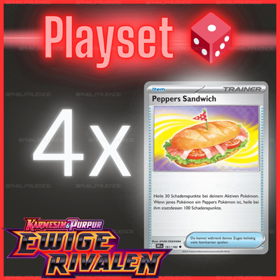 4x Peppers Sandwich 161/182 DRI  NM  Deutsch  Playset Pokemon