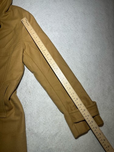 Abrigo de lana con capucha marrón caramelo Michael Kors con hebillas talla 12 - Imagen 9 de 10