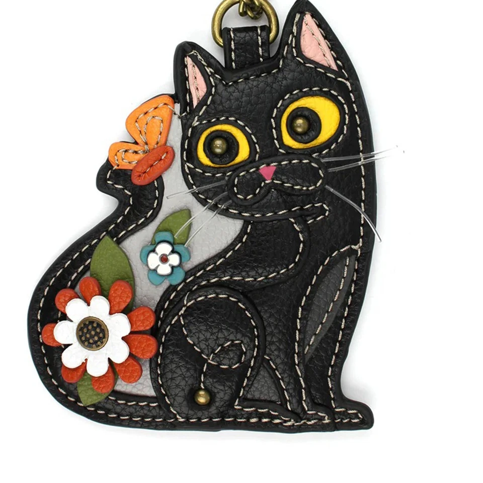 Chala LLAVERO GATO NEGRO / Monedero Llavero, Monedero Dije 5 x 5 x 0.3" Nuevo con Etiquetas Foto 4 de 4