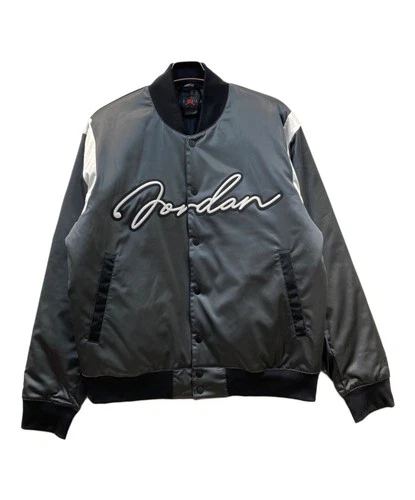 Jordan MVP HBR Vrsty JKT Varsity Jacket Men's Size L Gray - product listing photo