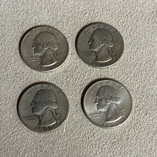 1948-D, 1949-D, 1950, & 1951 Washington Silver Quarter, Uncirculated