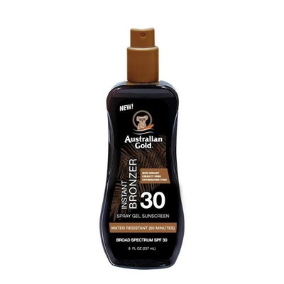 Australian Gold Spray Gel Sunscreen with Instant Bronzer SPF 30, 8 Ounce |...