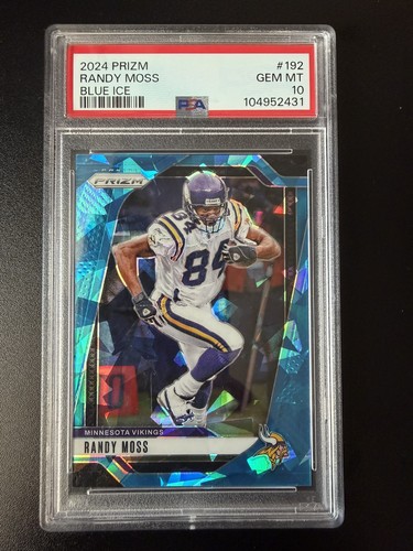 RANDY MOSS 2024 PRIZM BLUE CRACKED ICE #192 /99 VIKINGS 