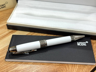 Montblanc JFK Special Edition Ballpoint Pen White Silver Luxury