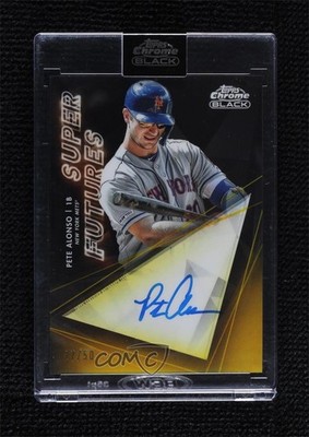 2020 Topps Chrome Black Super Futures Gold Refractor 27/50 Pete Alonso Auto 0wc9