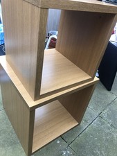 Solid Stackable Wooden Cube Side Table X2