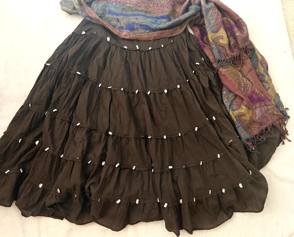 DISFRAZ GITANO PARA MUJER TALLA 6...FALDA, BUFANDA Y CABEZA NUEVA Foto 4 de 4