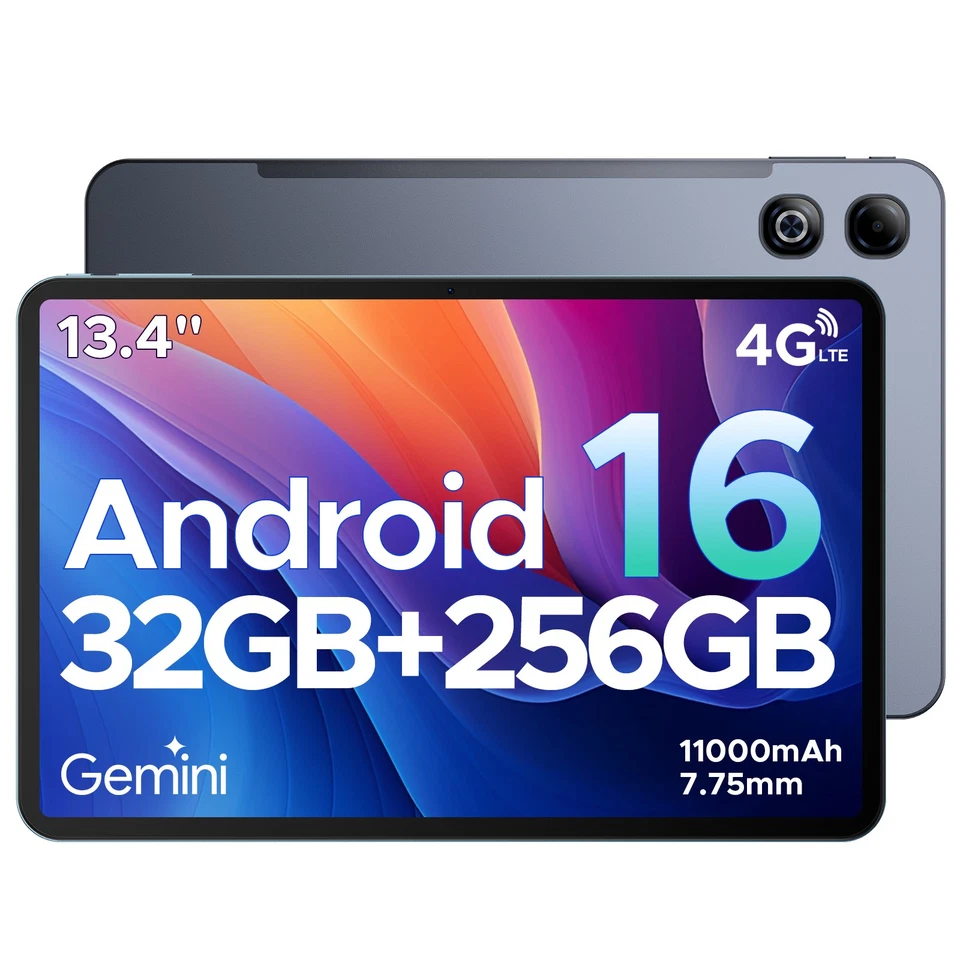 DOOGEE Tab G6 Max Android 16 Tablet 13,4 Zoll 32GB+256GB 11000mAh Tablet 2025 DE