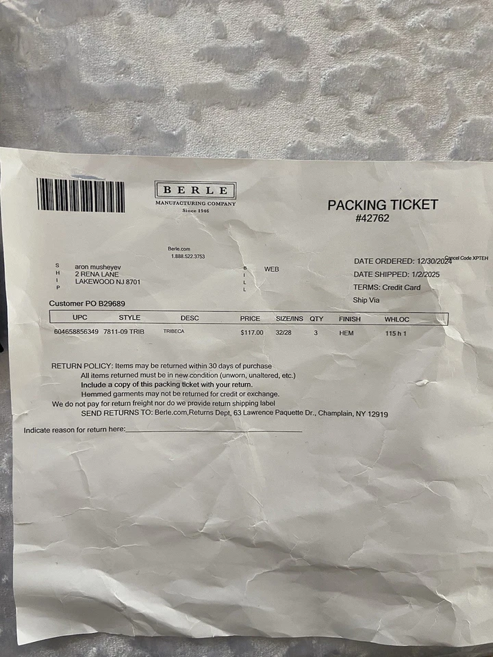 BERLE mens TROPICAL WOOL dress Pants 32 black Modern Fit - Image 3 of 4