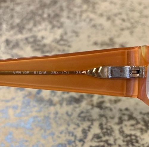 Prada Glasses VPR10F 51-16 2bx-101 135 Black and Orange RX Frames Only Italy - Picture 5 of 9