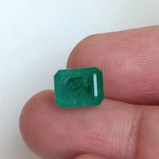 Natural Zambia Emerald 1.73 Ct Vibrant Green Octagon Cut 8x6 MM Loose Gemstone