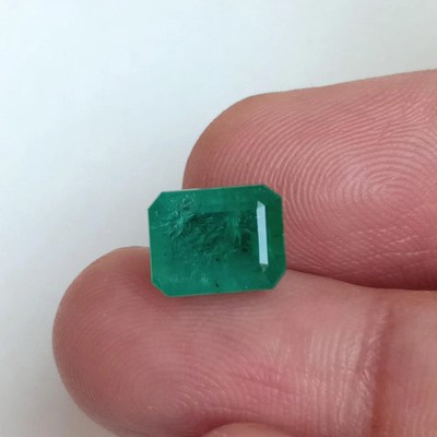 Natural Zambia Emerald 1.73 Ct Vibrant Green Octagon Cut 8x6 MM Loose Gemstone