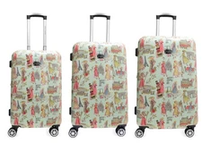 ADRIENNE VITTADINI 3-PIECE ROLLER LUGGAGE SET NWT - BLUE