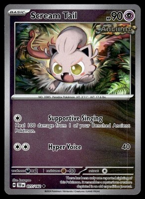 Scream Tail 077/162 Uncommon Temporal Forces Pokemon Reverse Holo NM Englisch