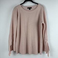 Ann Taylor pink ribbed knit ballet preppy bas...