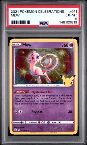 2021 POKEMON CELEBRATIONS #011 MEW PSA 6