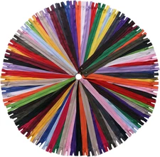 60 Pack 9 Nylon Coil Zippers Bulk Assorted Colors Sewing Tailor Craft Supplies