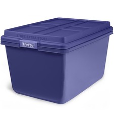 18 Gallon Latching Plastic Storage Bin, HI-RISE Lid, Blue