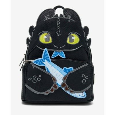 NWT! Loungefly How To Train Your Dragon Toothless & Fish Figural Backpack