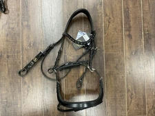 BR Dressage Bridle Mirfield K-Head Piece Black/Silver Full