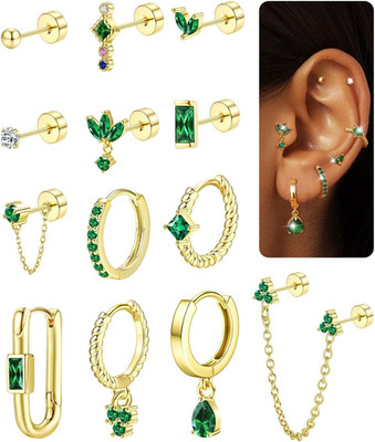 20G Helix Piercing Jewelry Flat Back Cartilage Earrings for Women Surgical Stain