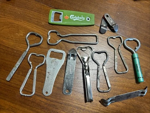 Vintage Lot 12 Mid Century Advertisement Hotels Beer Soda Metal Bottle Openers