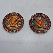 GeoWoodstock XV Polished Gold Event Coin and Suncatcher Lot Of 2