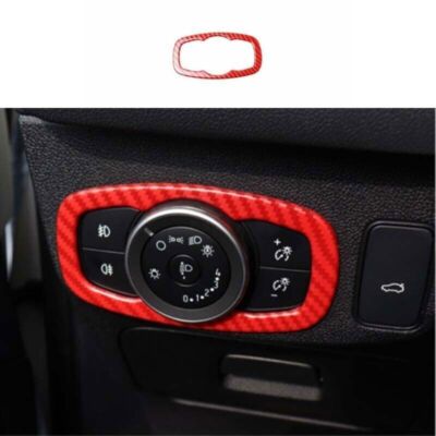Frame Trim Red Carbon Fiber Headlight Switch Control For Ford Focus ST RS 19-20