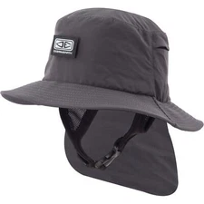 Ocean & Earth Mens Indo Stiff Peak Black Bucket Surf Hat - Small/22.83"