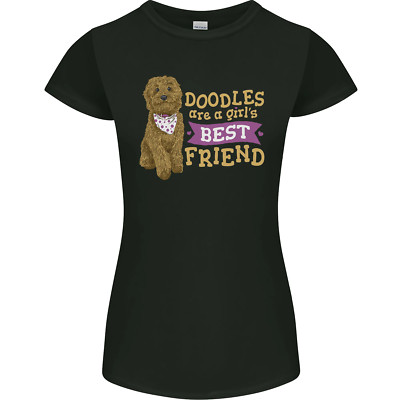 Doodles Mädchen Bester Freund Goldendoodle Hund Damen Petite Schnitt Maglietta