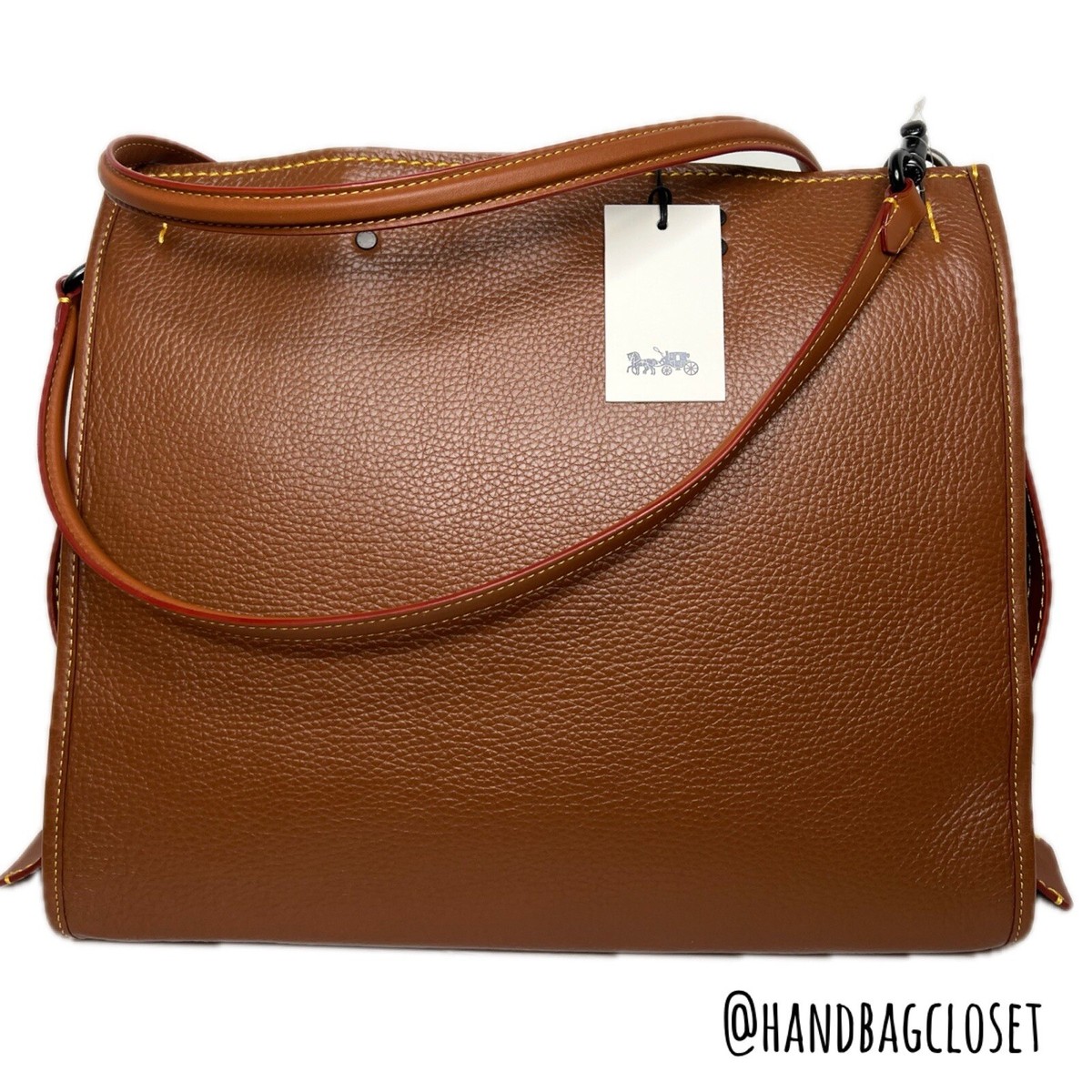 Coach Rogue 36 Glovetanned Leather Top Handle Saddle Brown Satchel