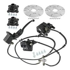 Hydraulic Rear Twin Brake Caliper Rotor 4 Stud Hubs For 4WD GoKart UTV Quad Bull