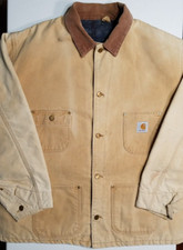 Carhartt Button Up Duck Canvas Blanket Lined Chore Work Coat Jacket Men's 3XL