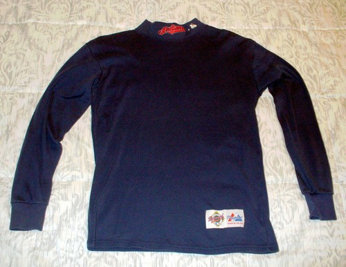 90'S CLEVELAND INDIANS MLB MAJESTIC DIAMOND COLLECTION MOCK TURTLE L/S SHIRT L - Picture 6 of 6